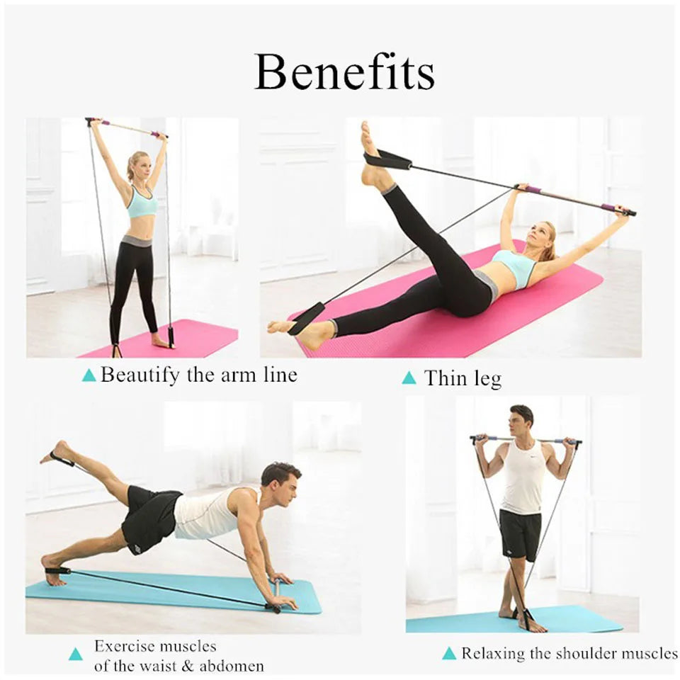 Bar with Resistance Band Multi Gym