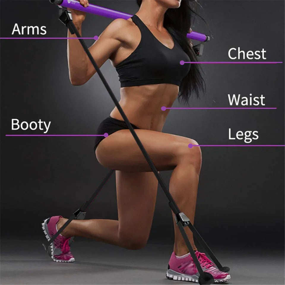 Bar with Resistance Band Multi Gym
