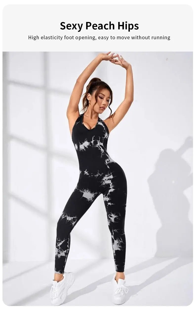 Women's Backless Workout Jumpsuit