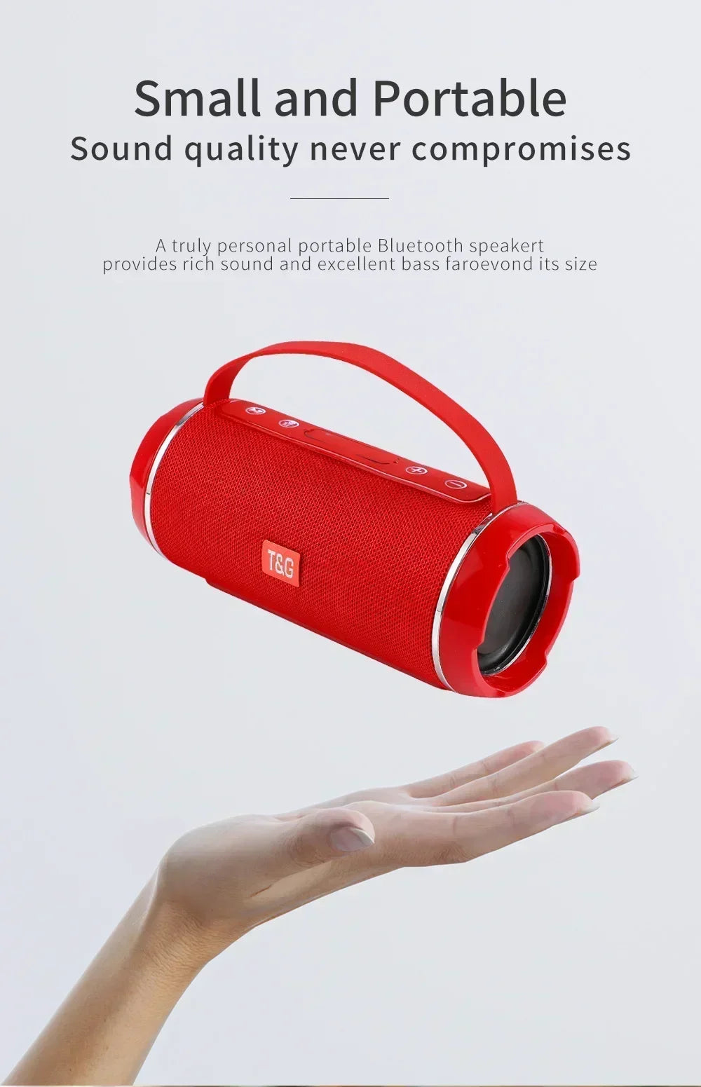 T&G Bluetooth Speaker TG116c TWS Wireless Powerful Box Portable Outdoor Speakers Waterproof Subwoofer 3D Stereo Sound HandsFree