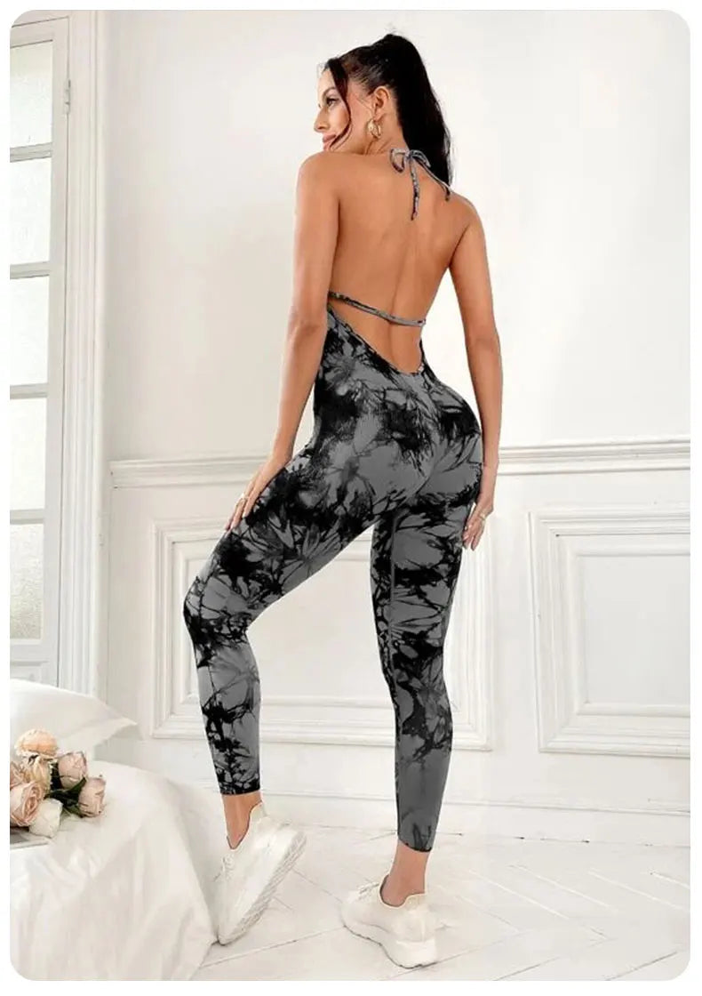 Women's Backless Workout Jumpsuit