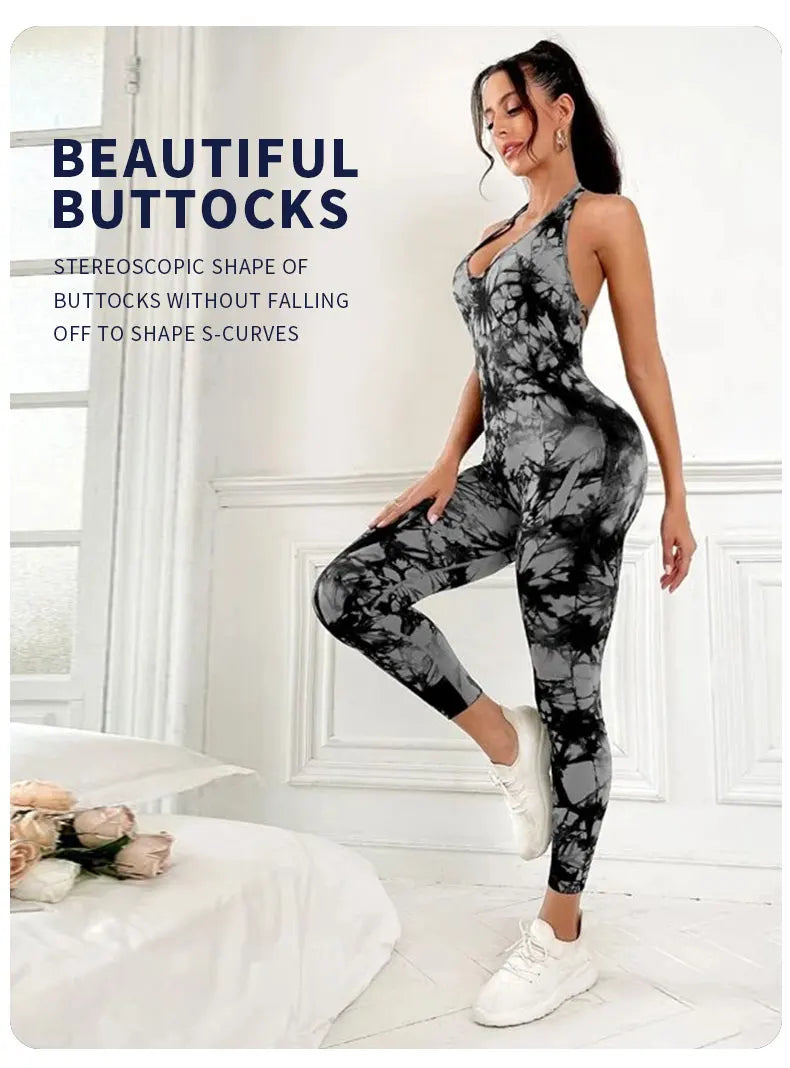 Women's Backless Workout Jumpsuit