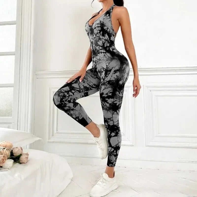 Women's Backless Workout Jumpsuit