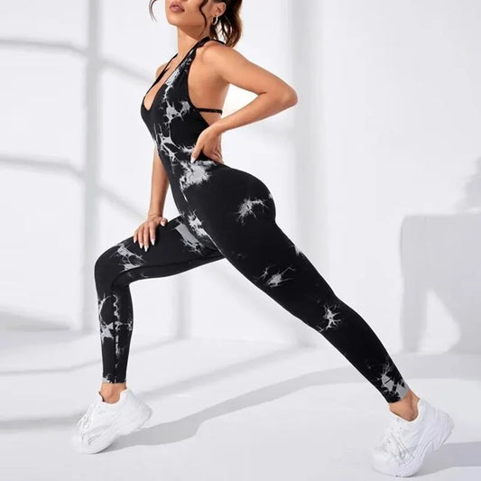 Women's Backless Workout Jumpsuit