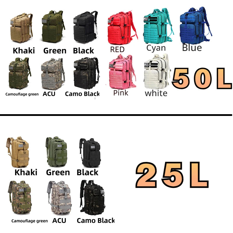 25L/50L Tactical/Fitness Backpack