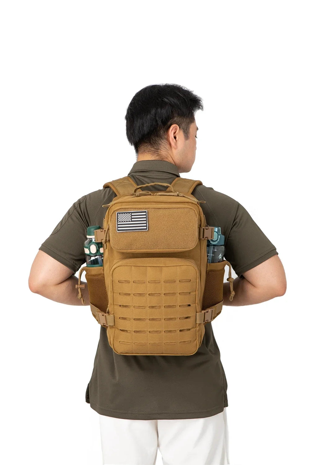 QT&QY 25L/45L Tactical Backpack for Women/men Laser Cut Molle survival Daypack School Bag Gym Rucksack with Dual Cup Holder