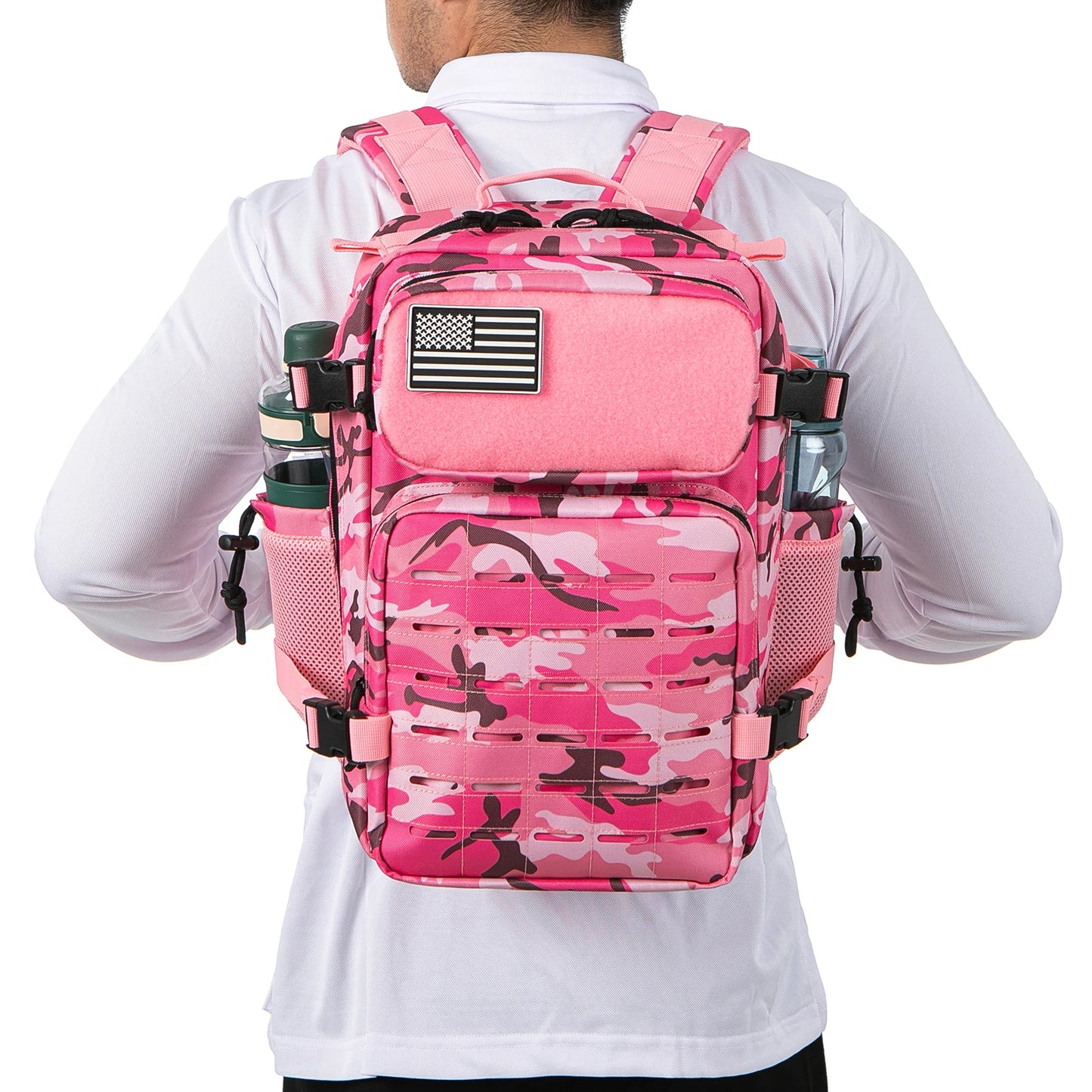 QT&QY 25L/45L Tactical Backpack for Women/men Laser Cut Molle survival Daypack School Bag Gym Rucksack with Dual Cup Holder