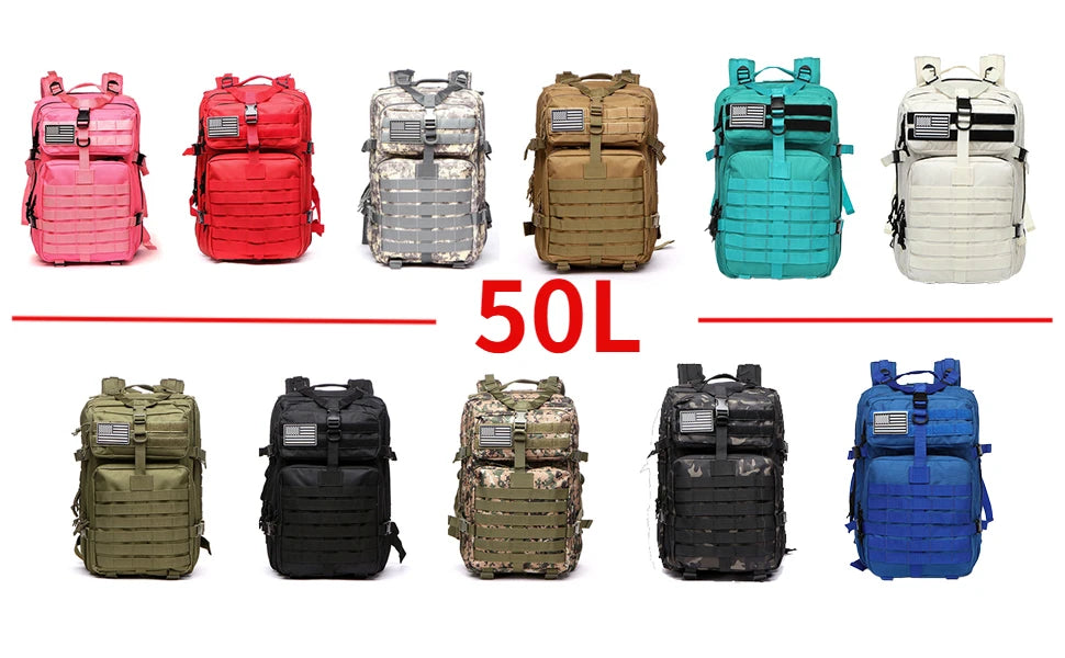 25L/50L Tactical/Fitness Backpack (No water bottle holders)